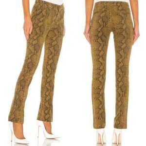 Pam & Gela Brown Snake Print Straight Pants Womens 24 Split Hem Mob Wife‎ Biker